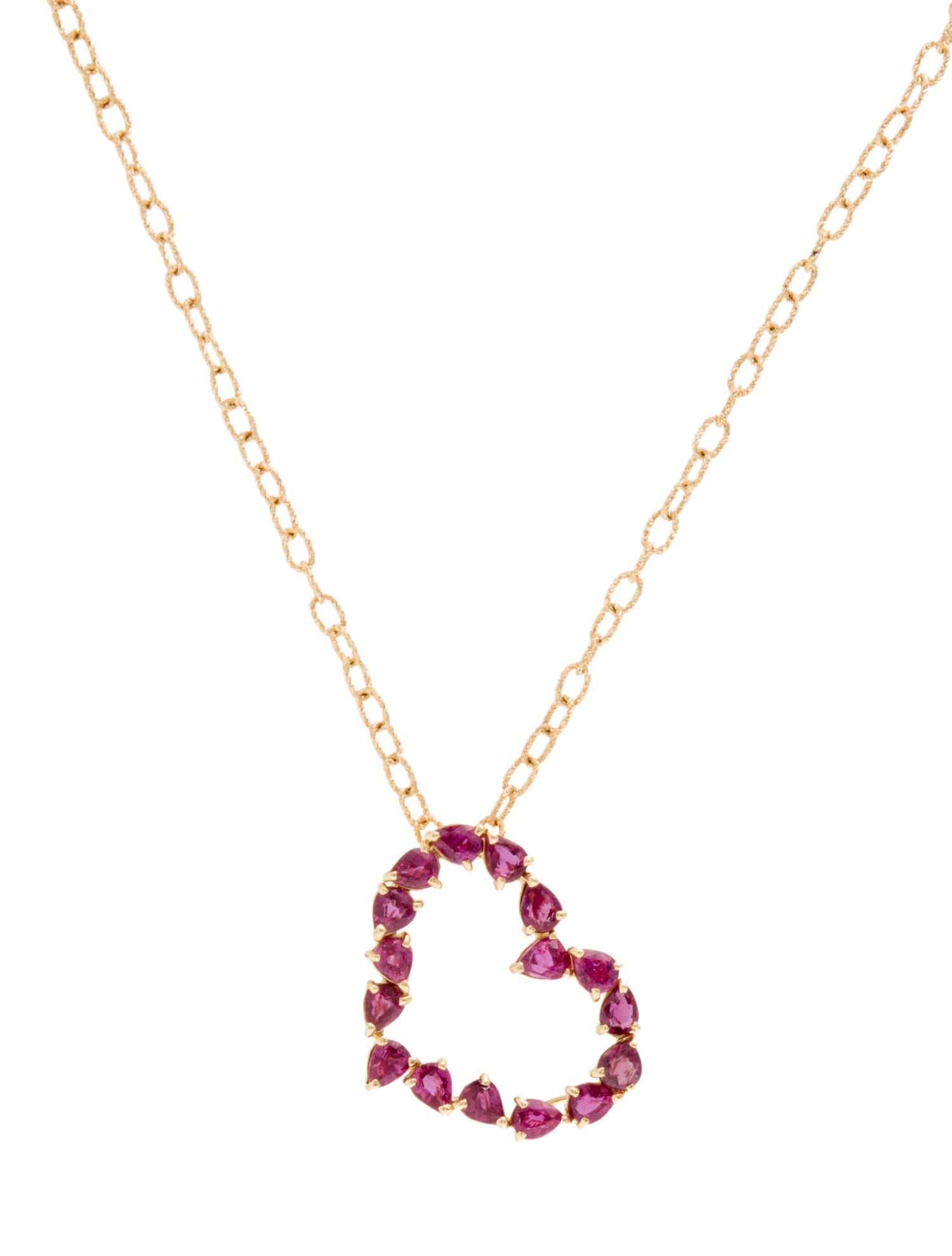 Necklace 18K 2.36ctw Ruby Heart Pendant Necklace