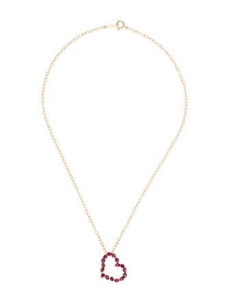 Necklace 18K 2.36ctw Ruby Heart Pendant Necklace