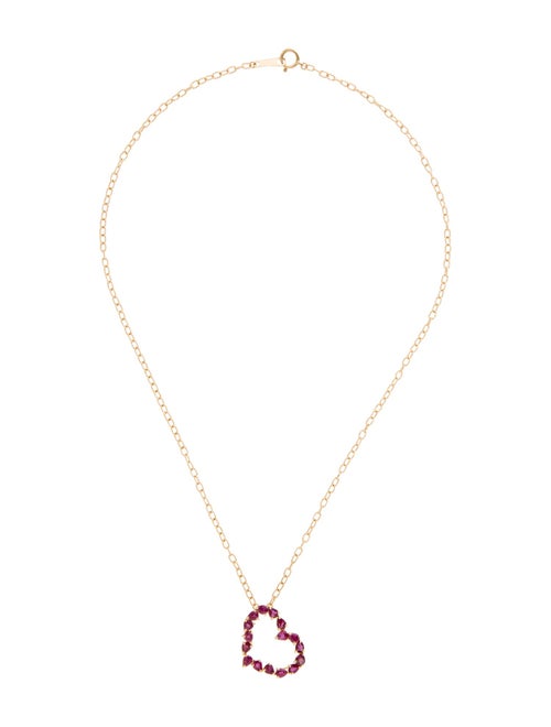 Necklace 18K 2.36ctw Ruby Heart Pendant Necklace