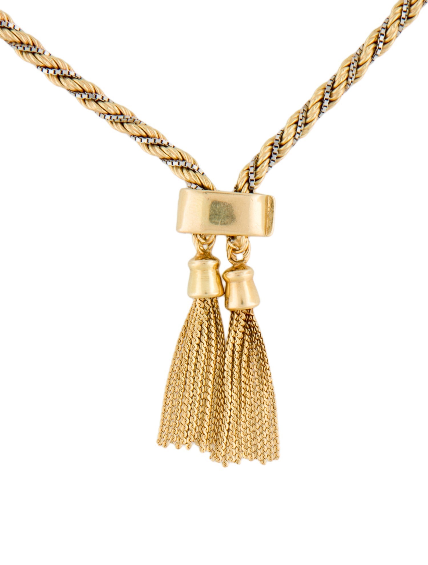 Necklace Unoaerre 18K Two-Tone Rope Chain Bolo