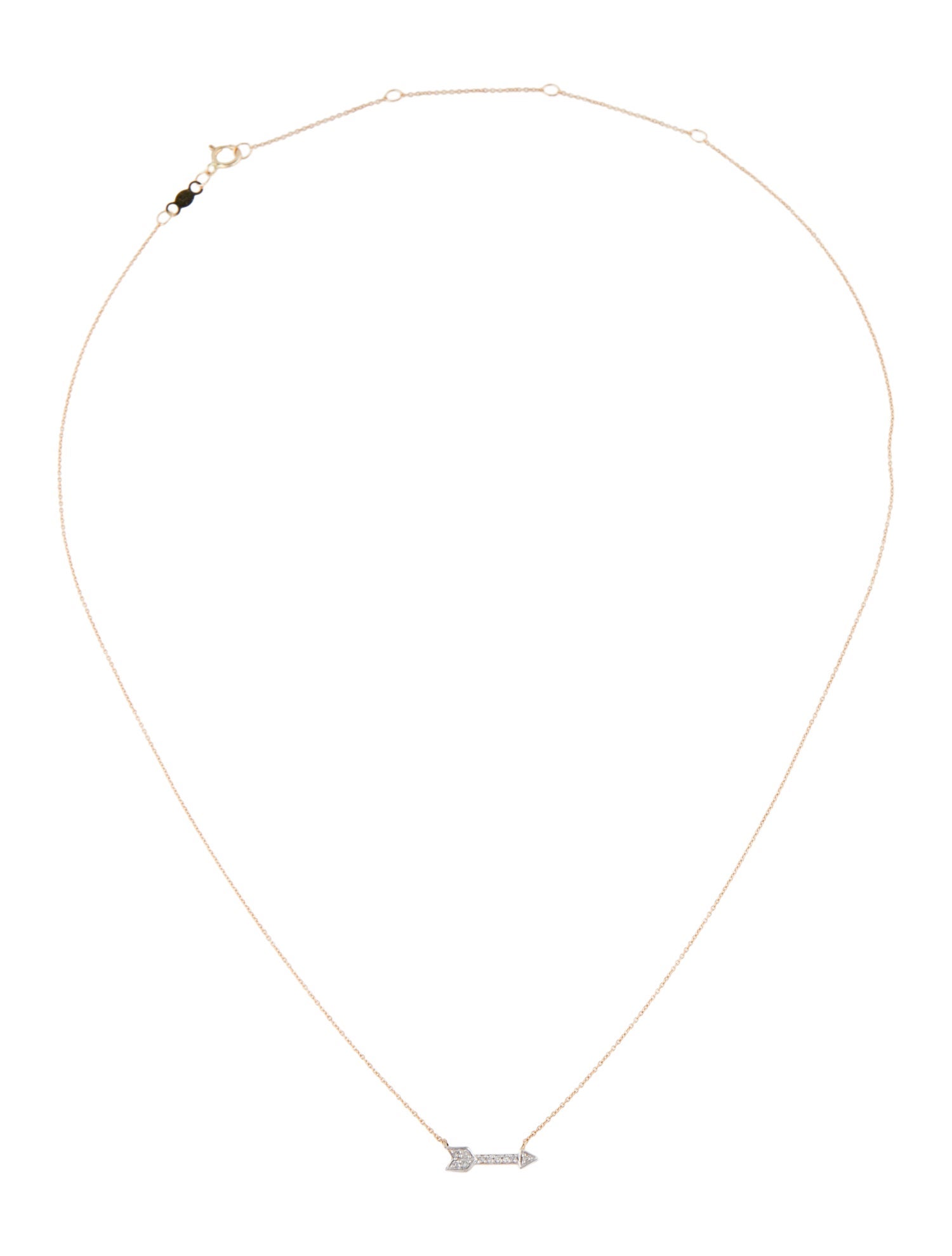 Necklace 14K Diamond Arrow Pendant Necklace