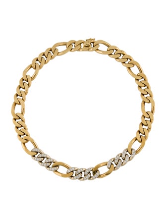 Necklace  18K 1.96ctw Diamond Figaro Link Chain Necklace