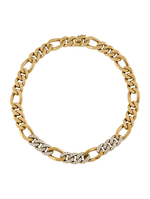 Necklace 18K 1.96ctw Diamond Figaro Link Chain Necklace