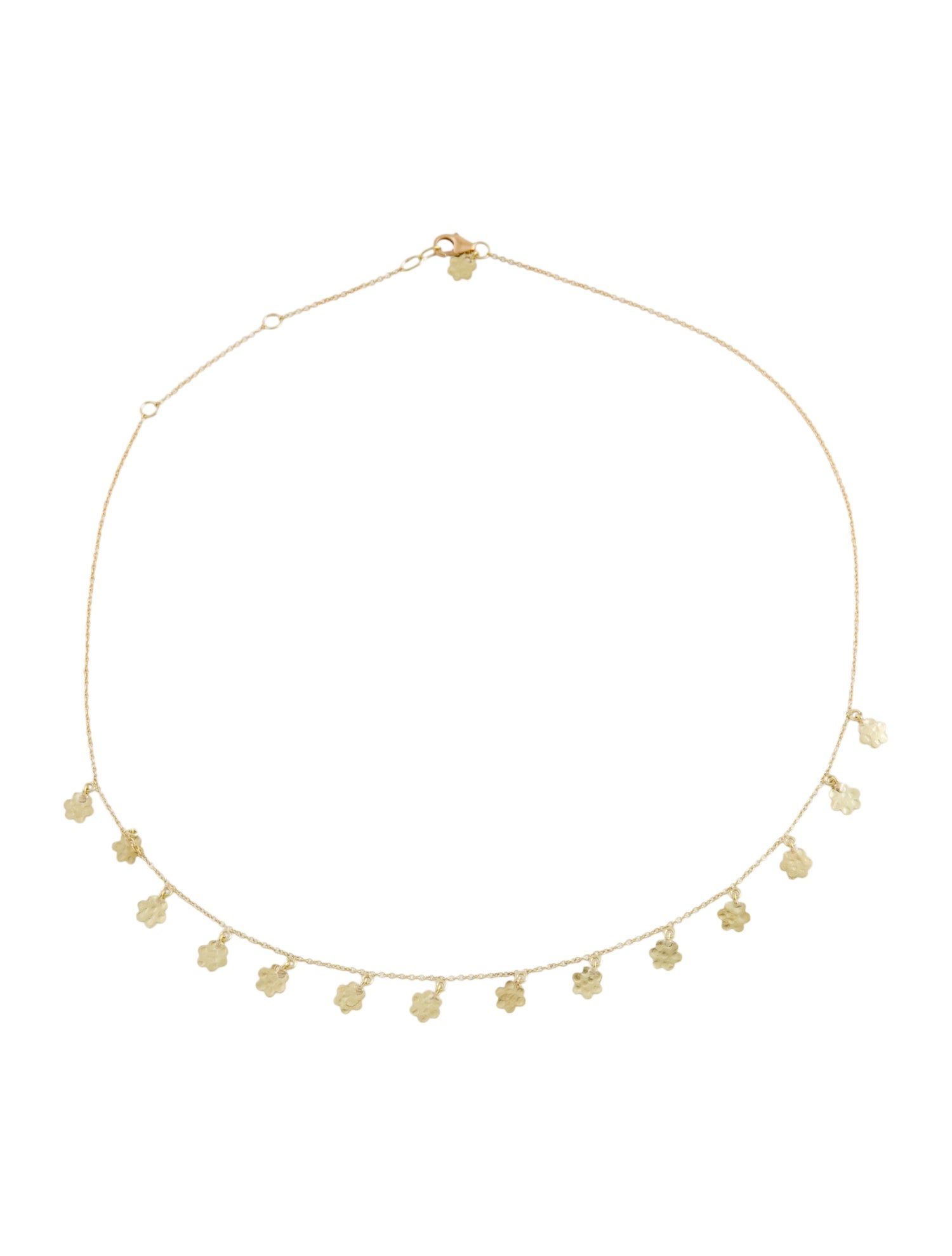 Necklace 18K Hammered Flower Station