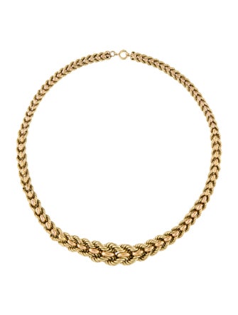 Necklace 14K Two-Tone Graduated Braided Rope Collar Necklace