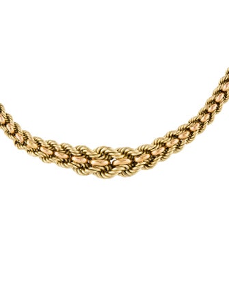 Necklace 14K Two-Tone Graduated Braided Rope Collar Necklace