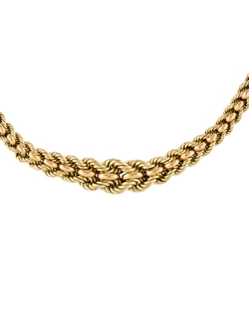 Necklace 14K Two-Tone Graduated Braided Rope Collar Necklace
