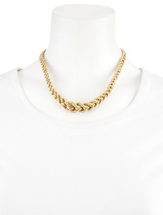 Necklace 14K Two-Tone Graduated Braided Rope Collar Necklace