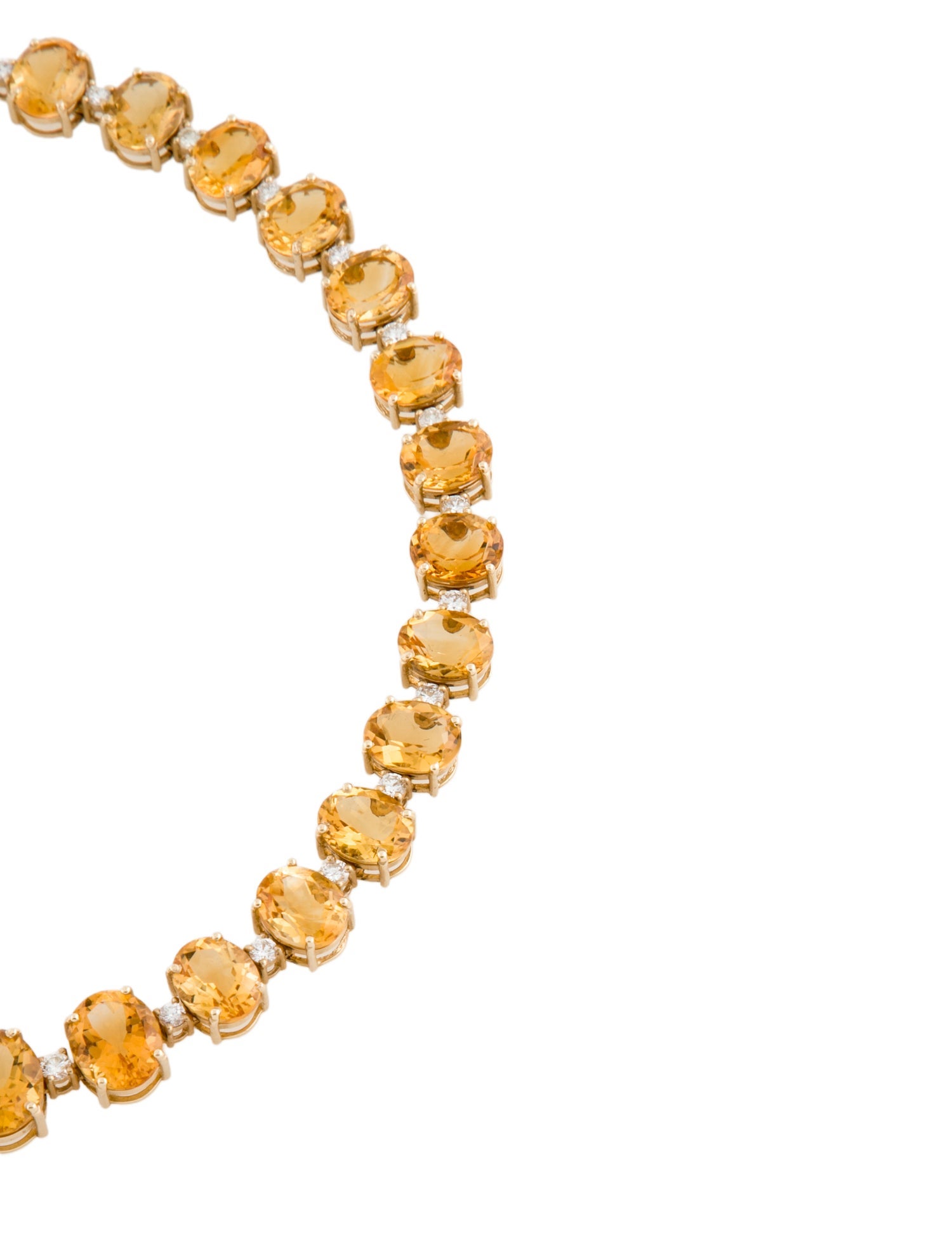 Necklace 14K Citrine & Diamond Chain Necklace