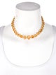 Necklace 14K Citrine & Diamond Chain Necklace