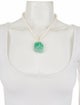 Necklace 14K Pearl & Dyed Jadeite Bead Strand & Enhancer Pendant Necklace