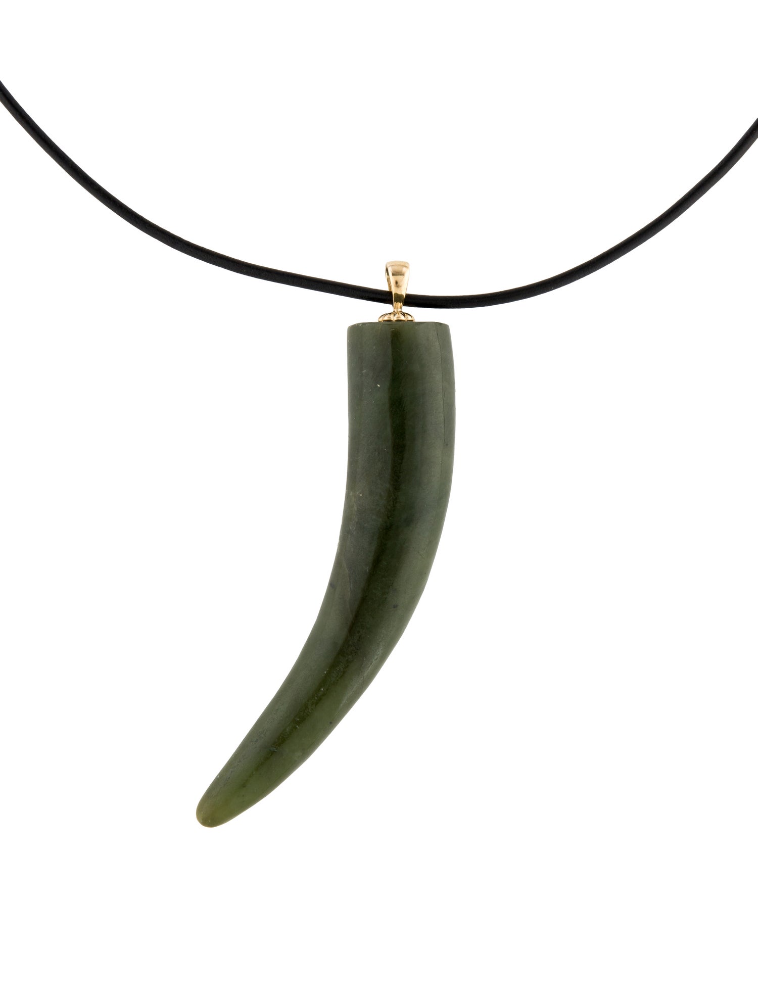 Necklace 14K Nephrite Horn Pendant Necklace