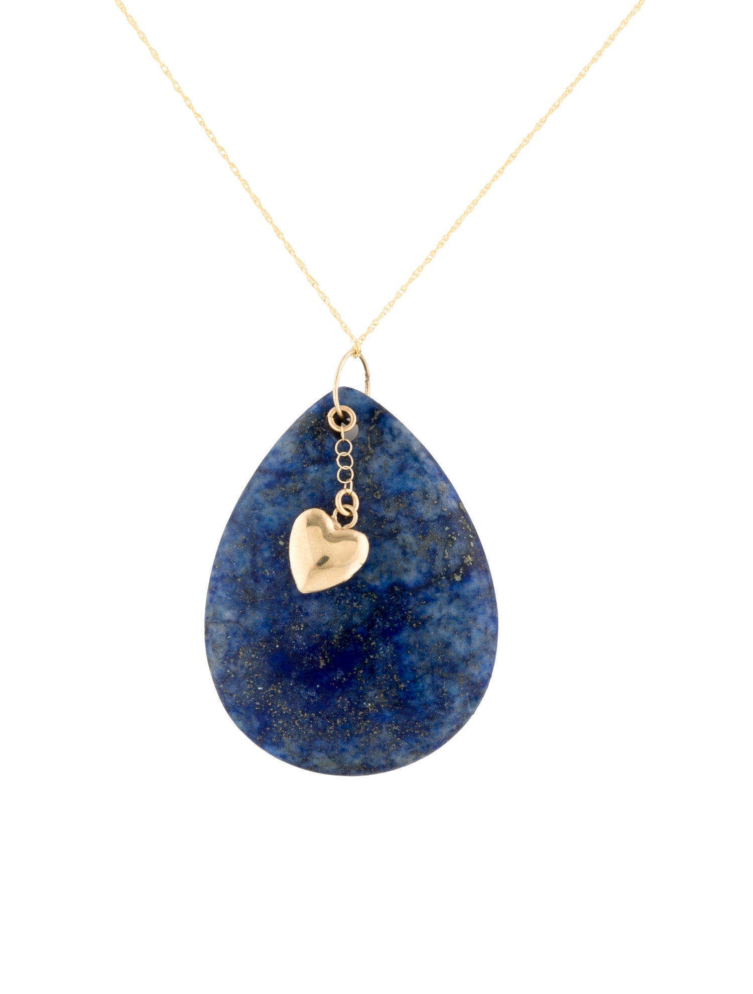 Necklace 14K Lapis Lazuli Heart Pendant Necklace
