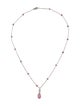 Necklace 14K Tourmaline & Diamond Station Pendant Necklace