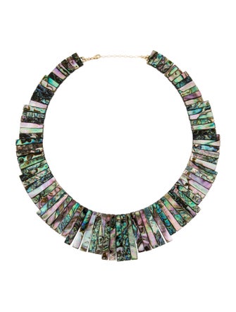 Necklace 14K Abalone Reversable Collar Necklace