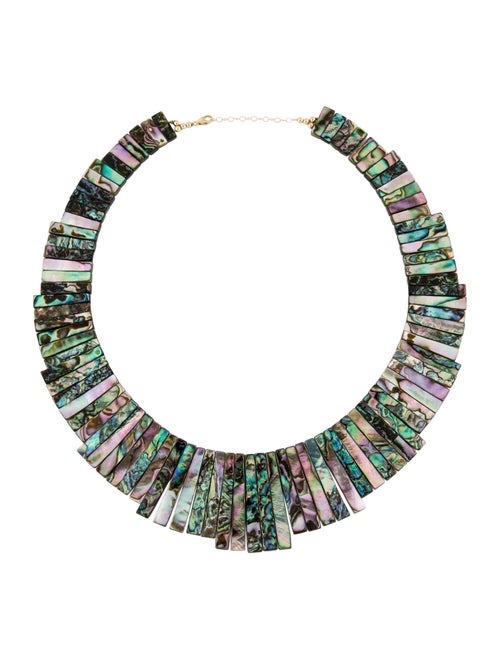 Necklace 14K Abalone Reversable Collar Necklace