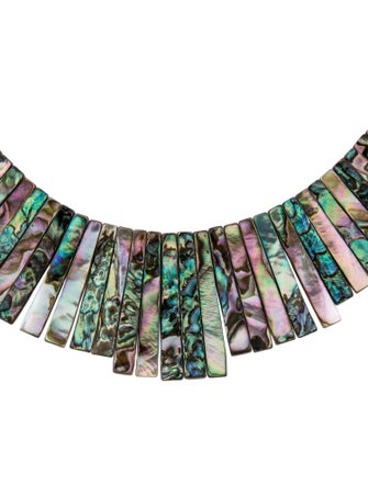 Necklace 14K Abalone Reversable Collar Necklace