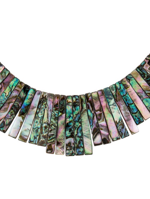 Necklace 14K Abalone Reversable Collar Necklace