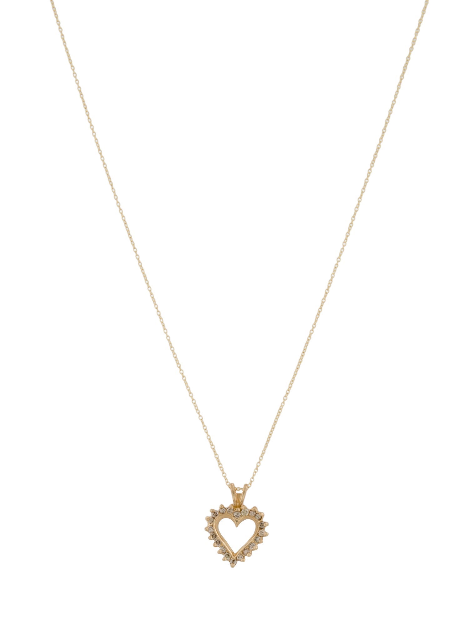 Necklace 14K Diamond Heart Pendant Necklace