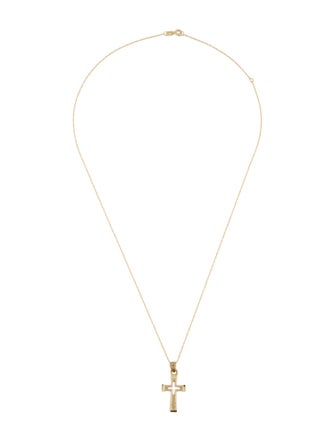 Necklace 14K Textured Cross Pendant Necklace