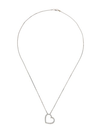 Necklace 18K Diamond Heart Pendant Necklace w/ 14K Chain Necklace