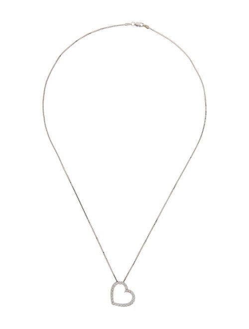 Necklace 18K Diamond Heart Pendant Necklace w/ 14K Chain Necklace