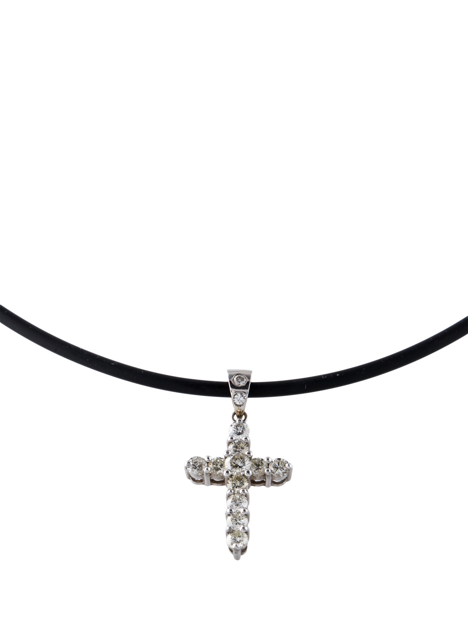 Necklace 14K 2.88ctw Diamond Cross Pendant Necklace