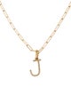 Necklace 14K Diamond Initial 'J' Pendant Necklace