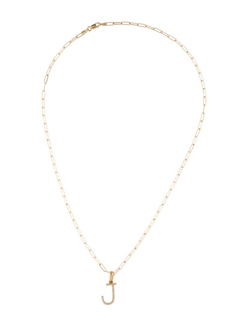 Necklace 14K Diamond Initial 'J' Pendant Necklace