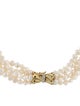Necklace 14K Pearl & Diamond Multi-Strand Collar Necklace