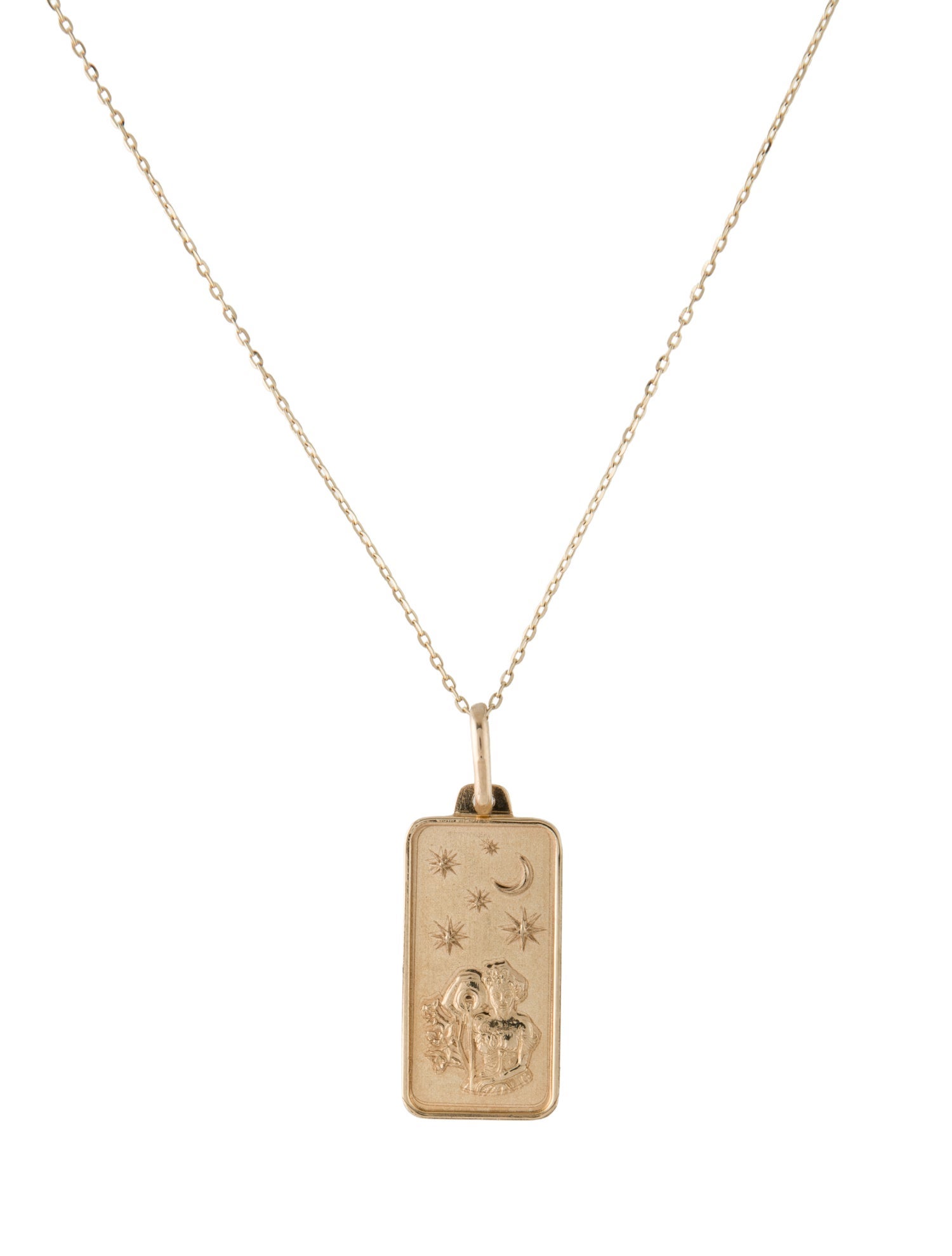 Necklace 14K Aquarius Pendant Necklace