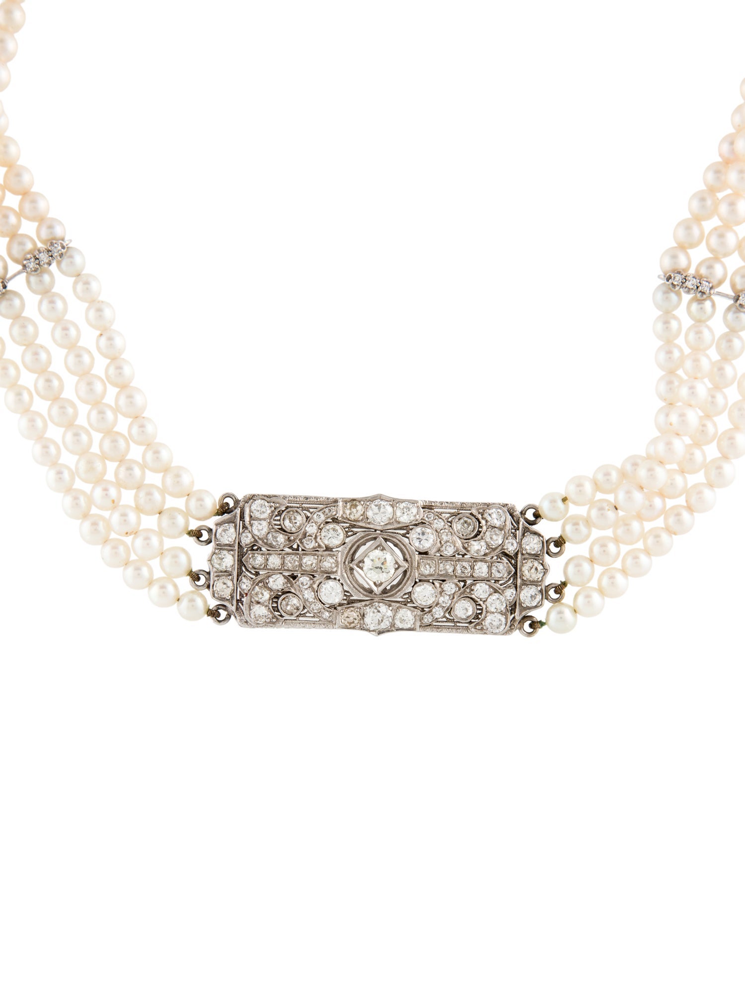 Necklace 14K Pearl & Diamond Choker