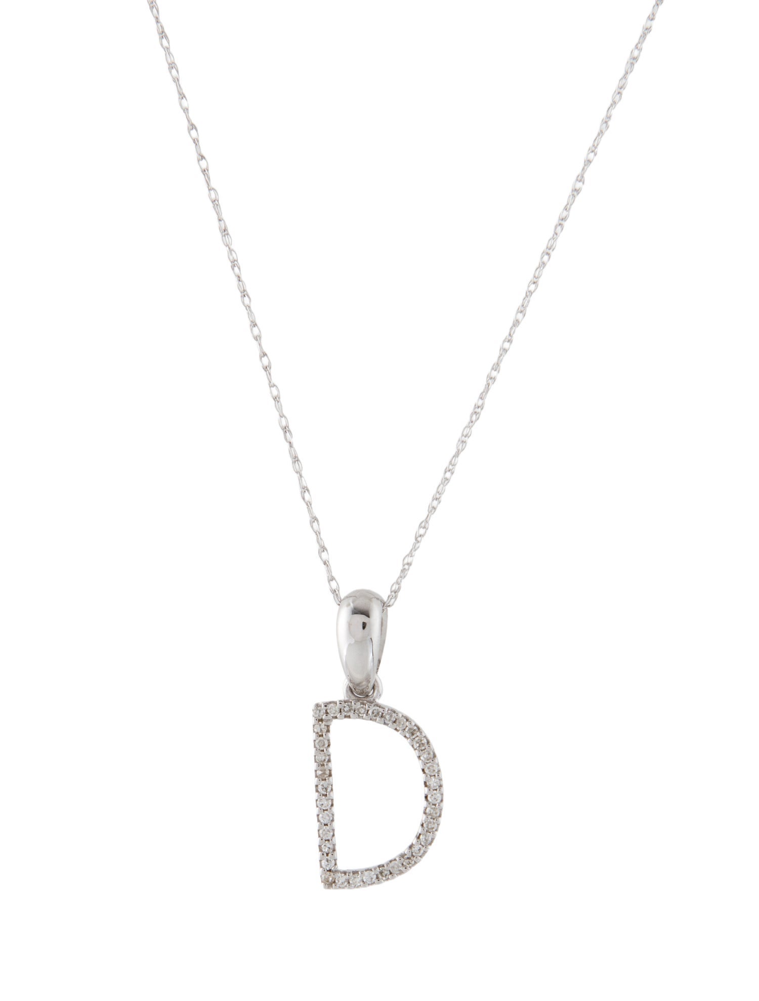 Necklace 14K Diamond 'D' Pendant