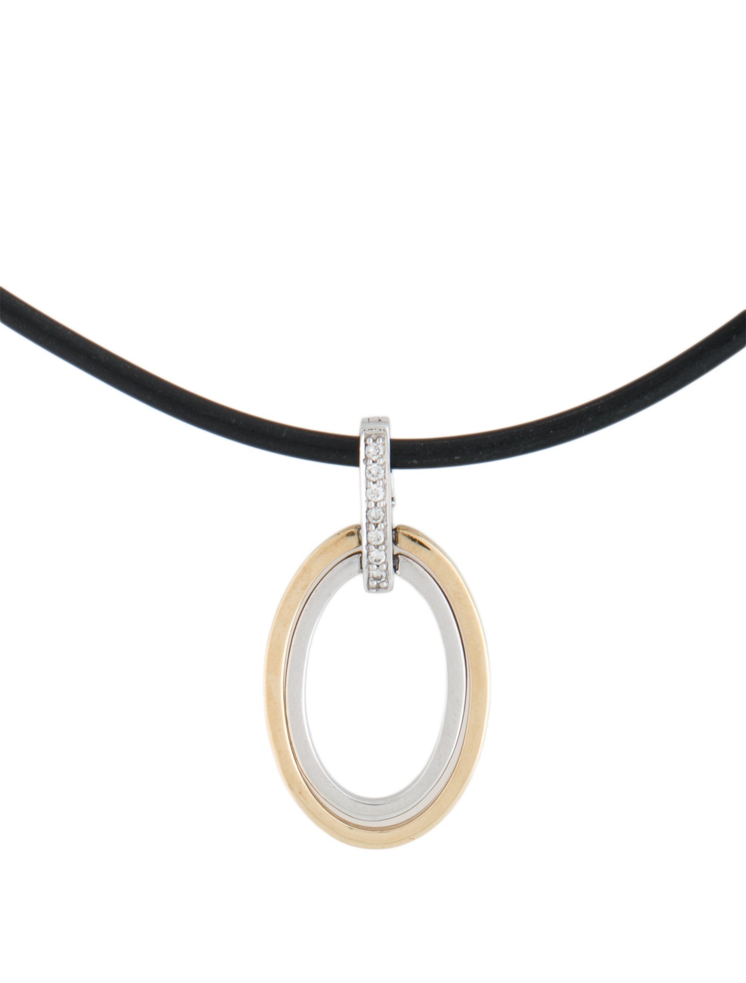 Necklace 14K Diamond Oval Pendant Necklace