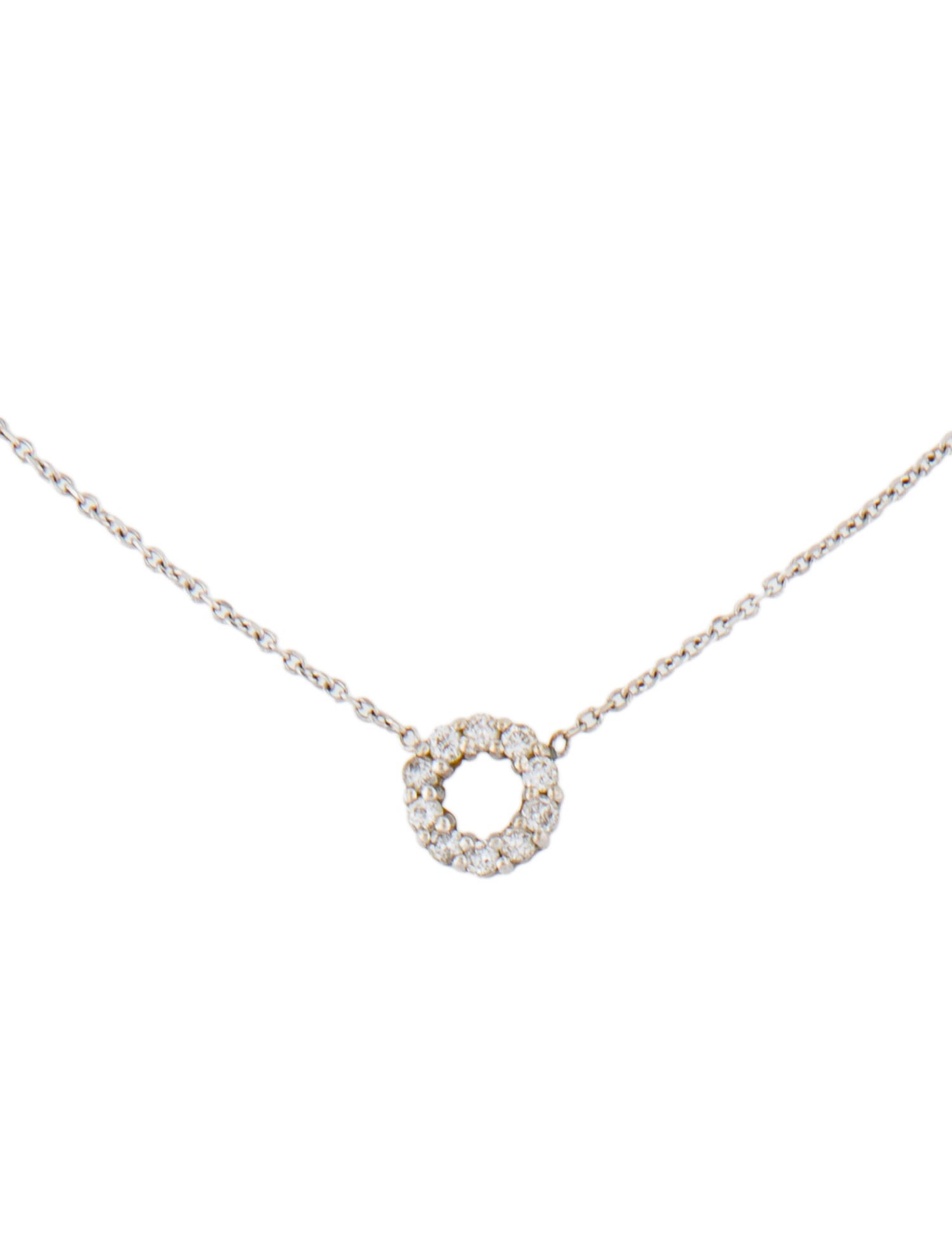 Necklace 14K Diamond Open Circle Pendant Necklace