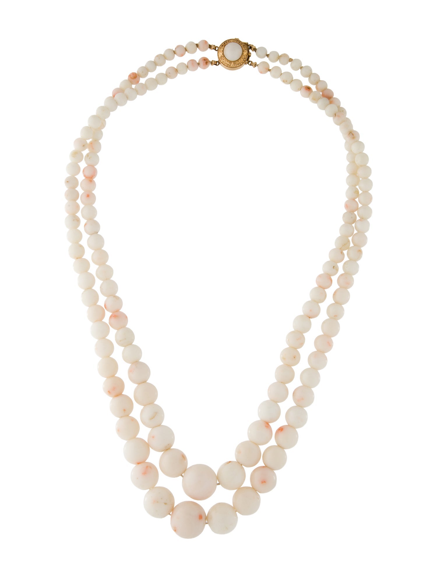 Necklace 18K Coral Double Strand Necklace