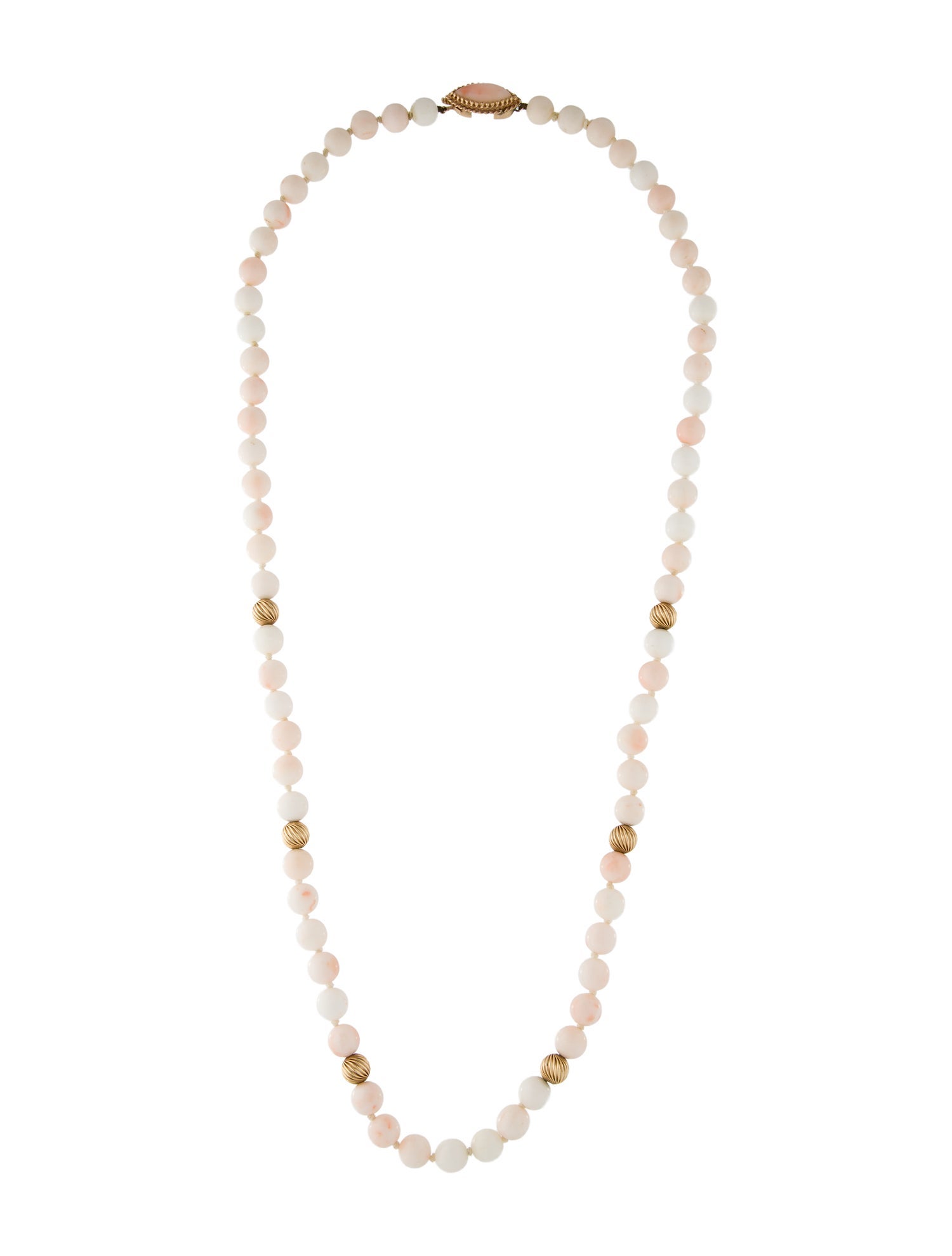 Necklace 14K Coral Bead Strand Necklace