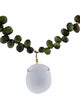 Necklace 18K Chalcedony & Tourmaline Beaded Pendant Necklace