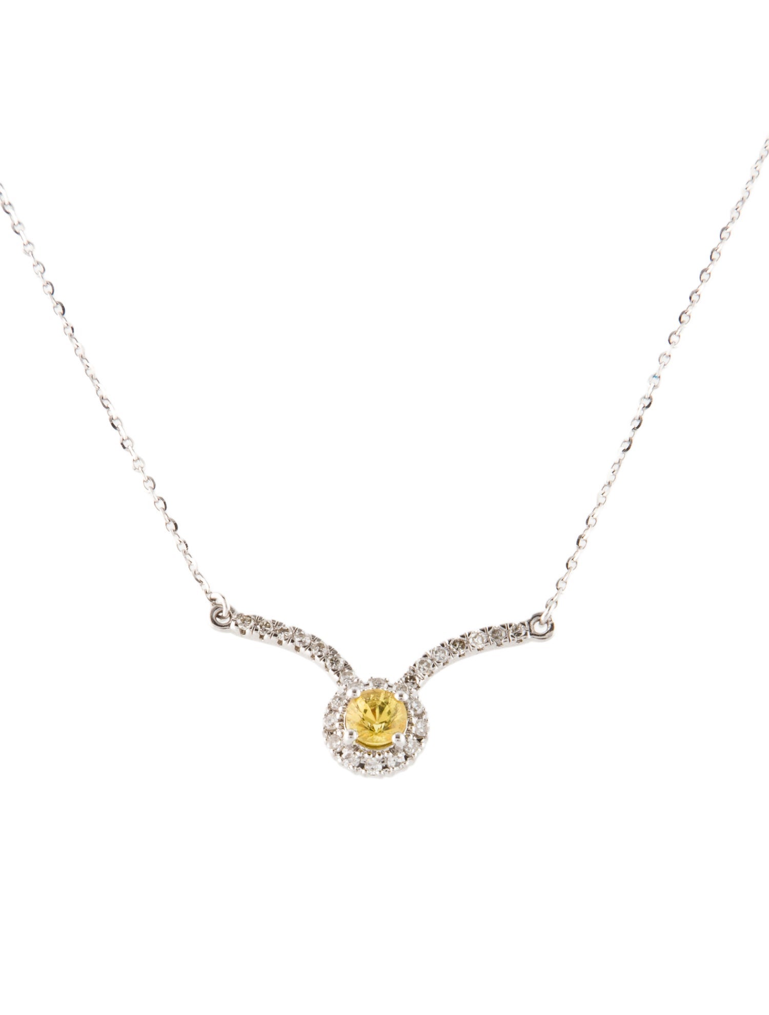 Necklace 14K Sapphire & Diamond Pendant Necklace
