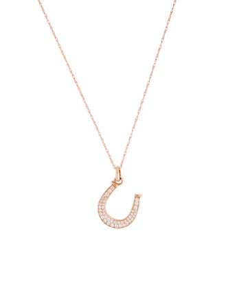 Necklace 14K Diamond Horseshoe Pendant Necklace