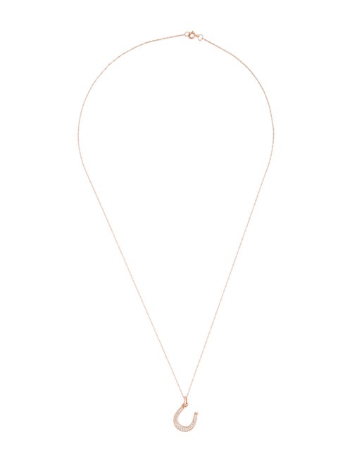 Necklace 14K Diamond Horseshoe Pendant Necklace