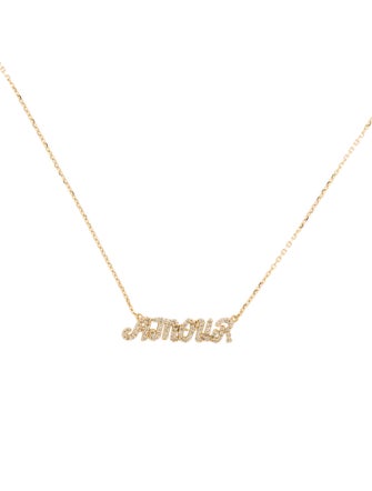 Necklace Sarah Elise 14K Diamond 'AMOUR' Pendant Neckalce
