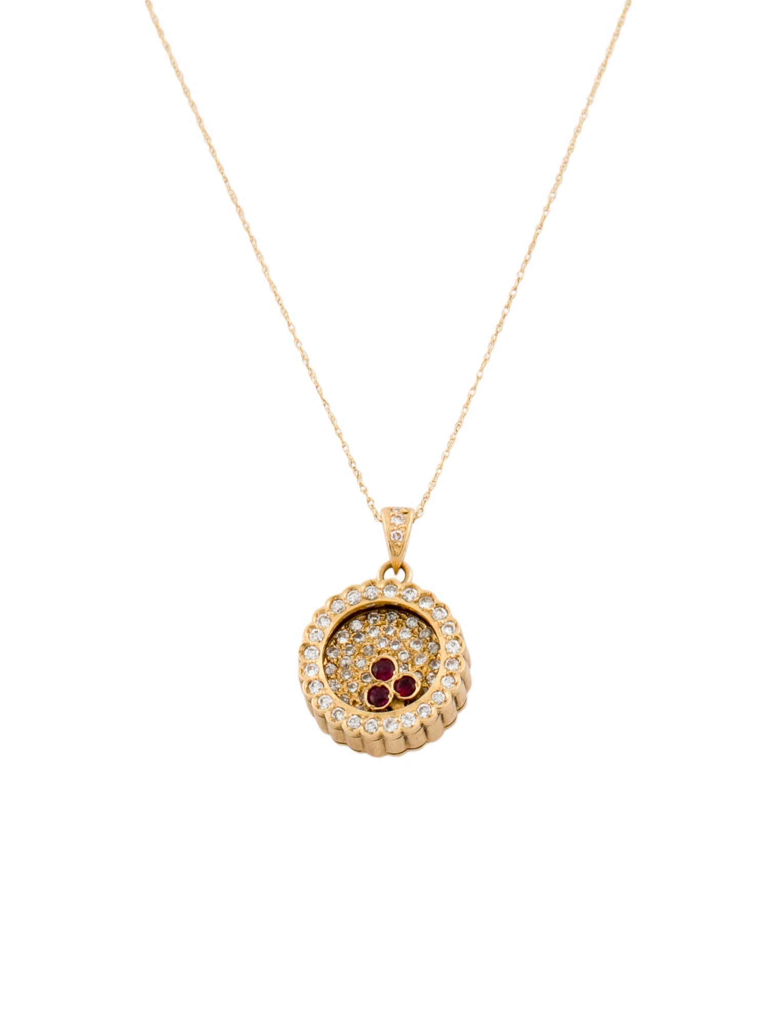 Necklace 18K Ruby & Diamond Pendant