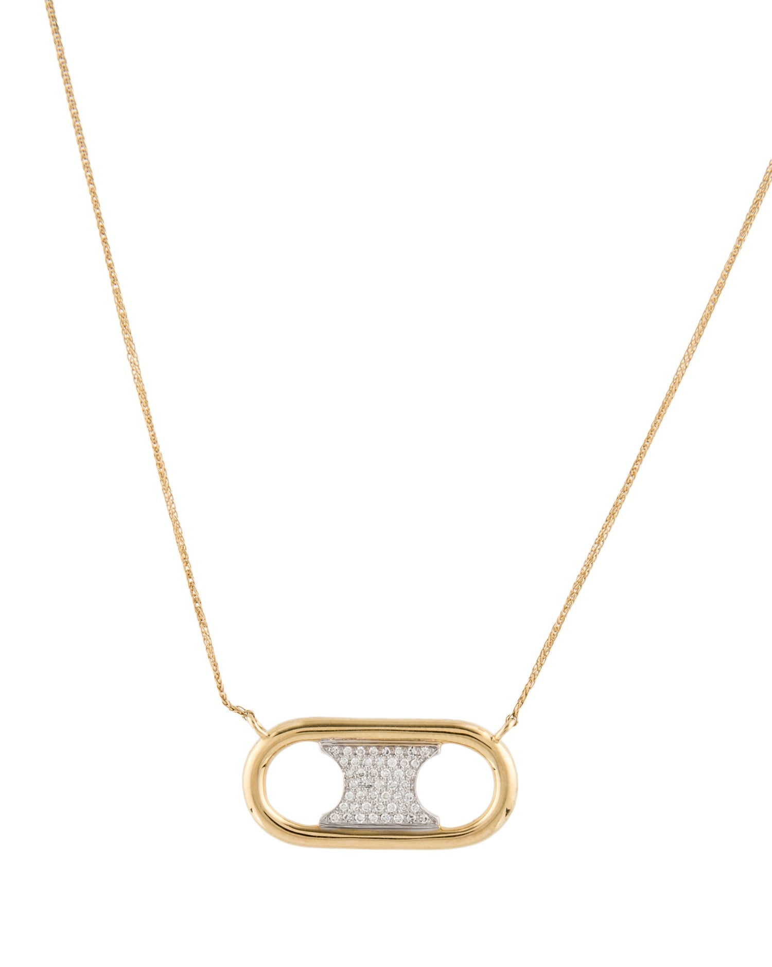 Necklace 14K Diamond Station Pendant