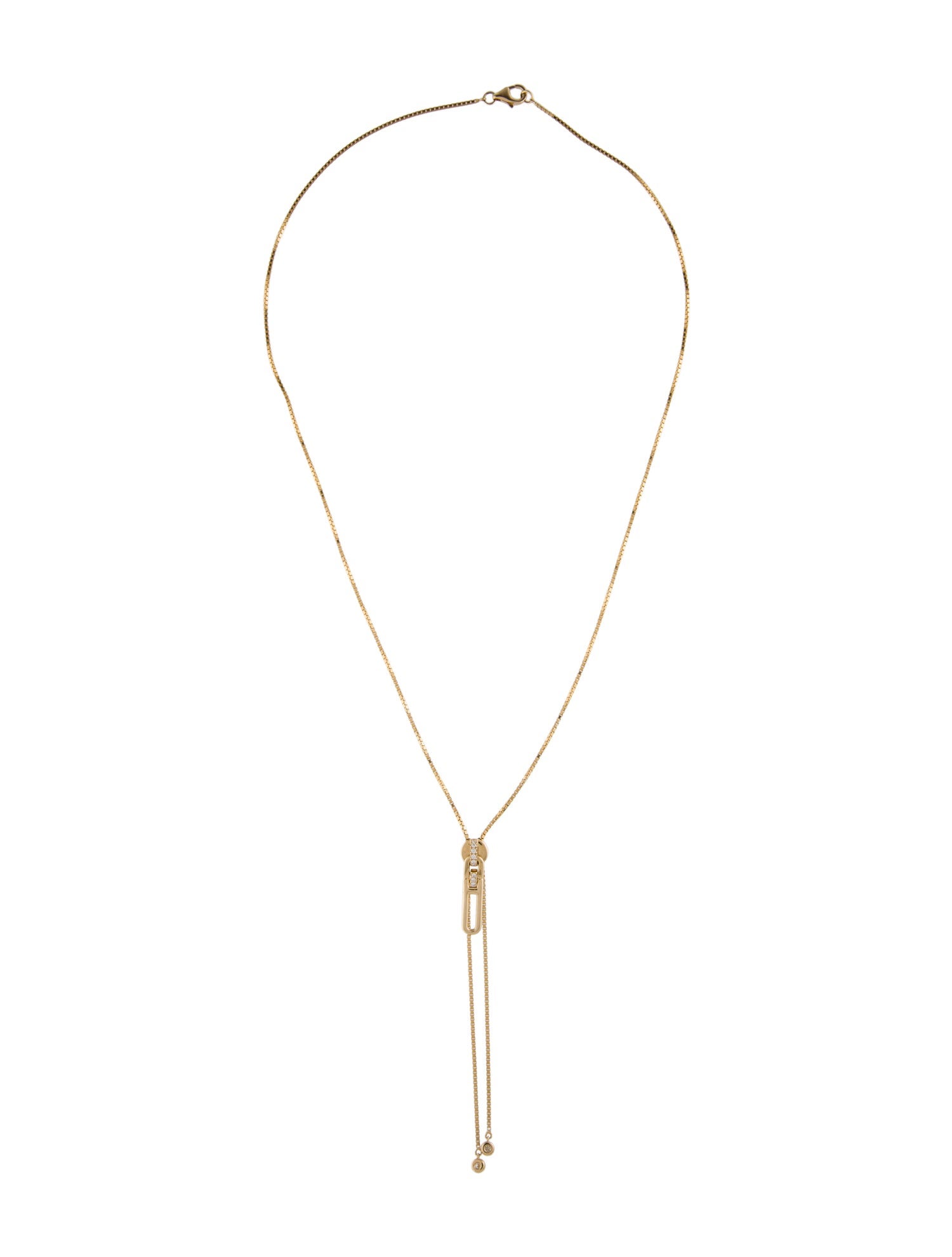 Necklace 14K Diamond Zipper Lariat
