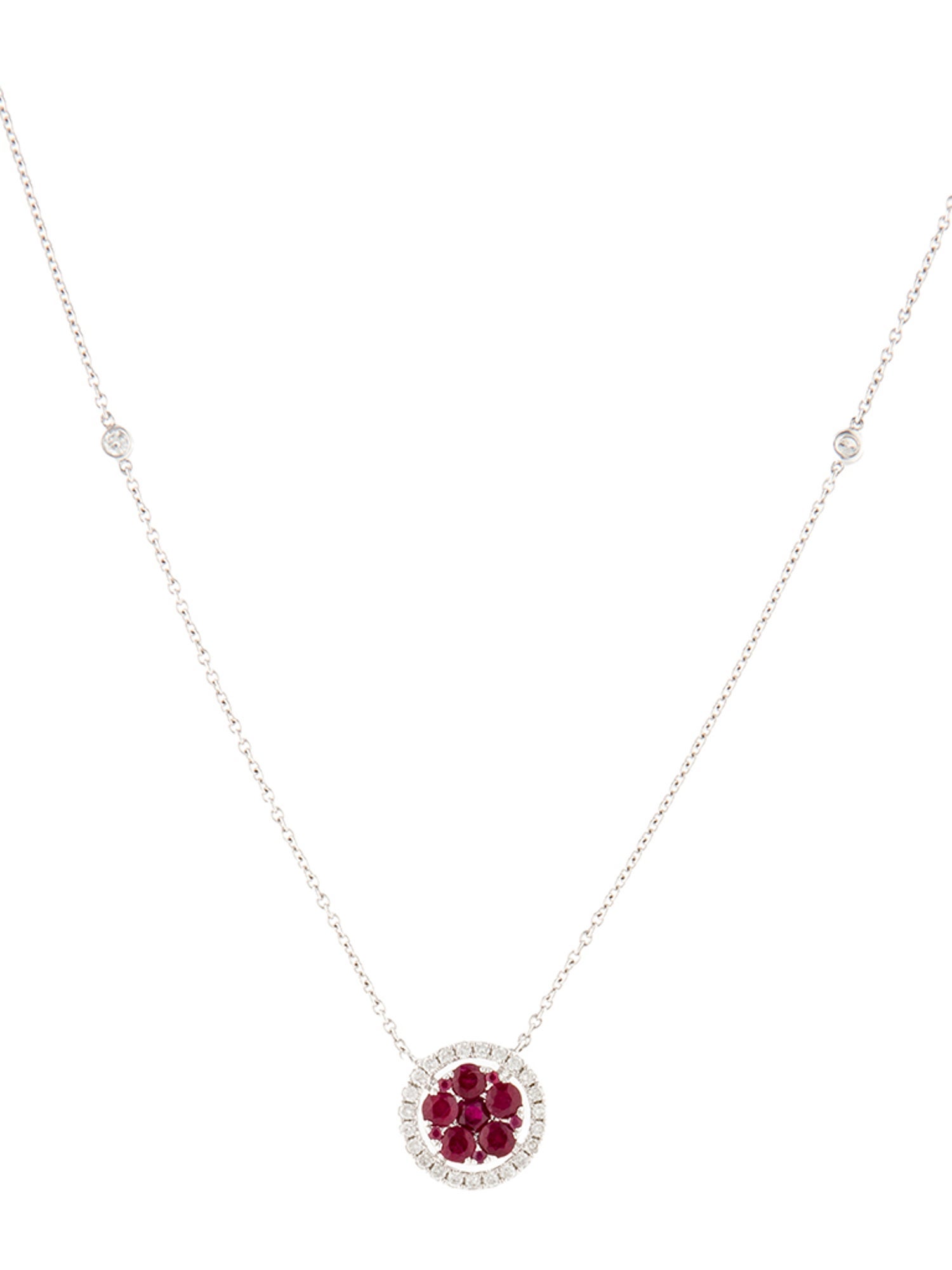 Necklace 14K Ruby & Diamond Pendant