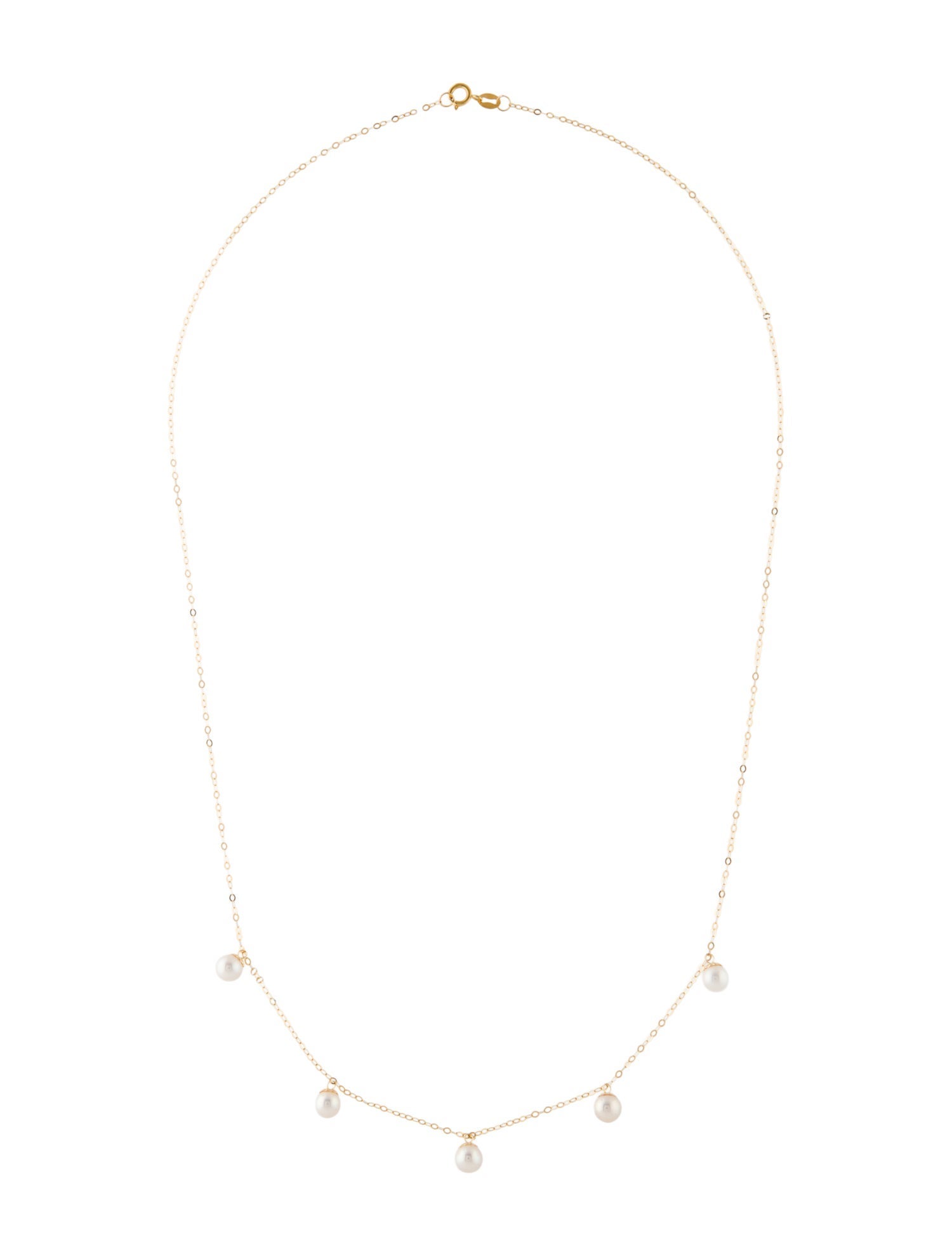 Necklace 18K Pearl Station Necklace