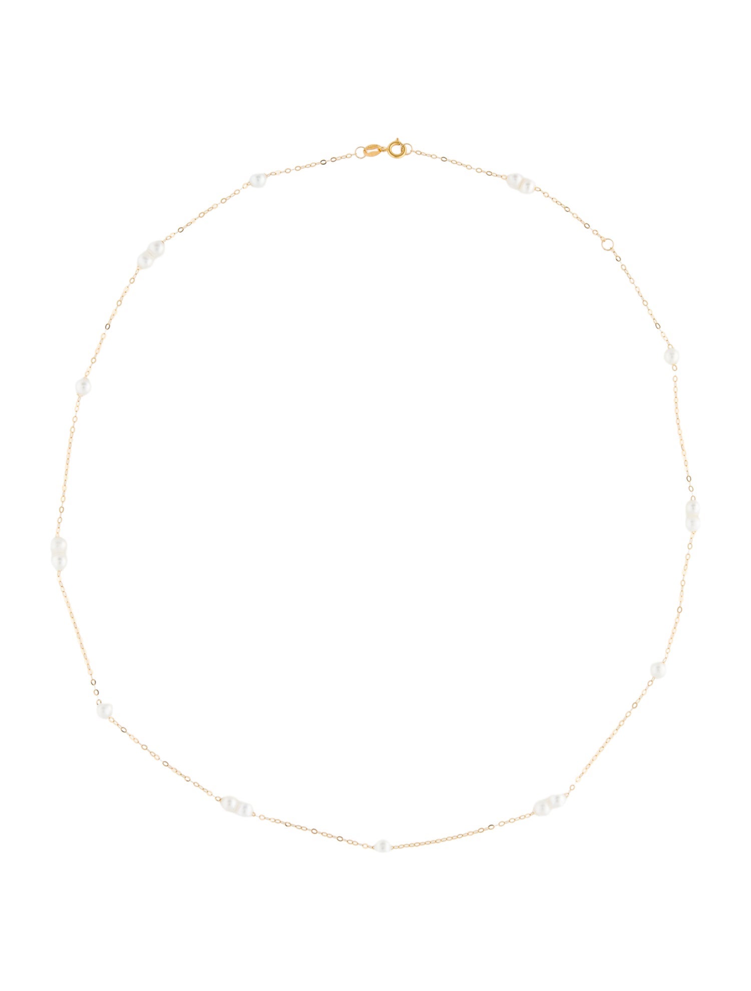 Necklace 18K Pearl Station Necklace