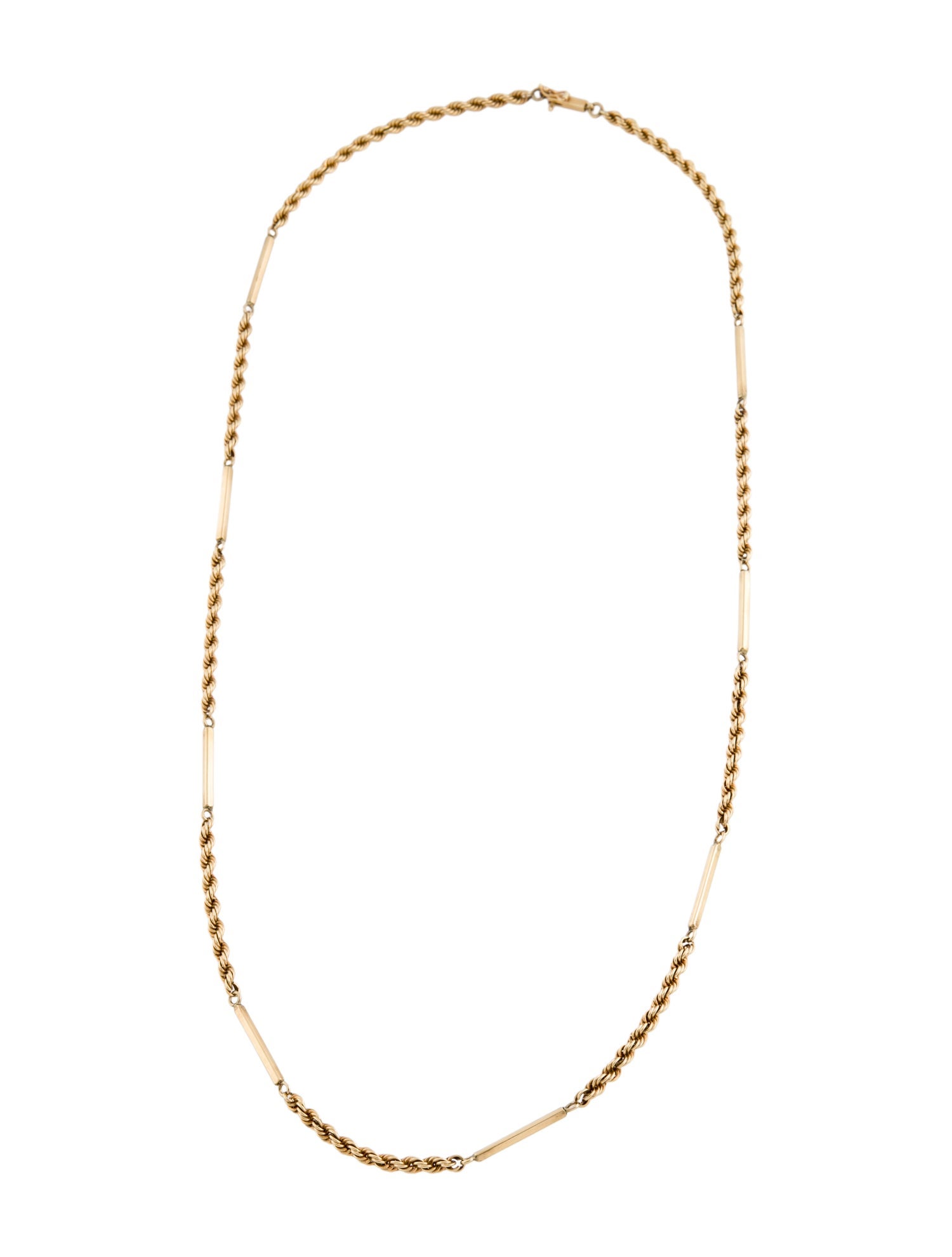 Necklace 14K Rope Station Chain Necklace