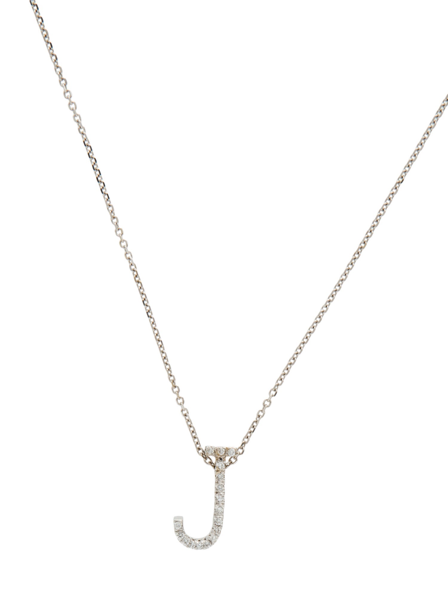 Necklace 14K Diamond 'J' Pendant Necklace